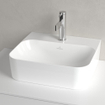 Villeroy & Boch Finion lave-mains bord poli en dessous 1 trou de robinet 43x39cm - ceramic+ sans trop-plein blanc SW106454