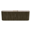 Mondiaz JOYA-DLUX 123.2cm toiletmeubel - ronding links en rechts kleur Shadow - Wastafel FAYE positie Midden 1 kraangat kleur Arena. SW1424858