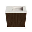 Mondiaz JOYA-DLUX Meuble de toilette 40cm - couleur Walnut - Vasque FAYE position Droite Sans trou de robinet couleur Ostra SW1422573