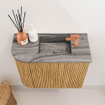 Mondiaz JOYA-DLUX 51.6cm toiletmeubel - ronding links kleur Oak - Wastafel FAYE positie Rechts 1 kraangat kleur Sombra. SW1424278