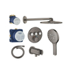 Grohe Grohtherm Ensemble de douche pluie - encastrable - pommeau rond - douchette ronde - hard graphite brossé SW1235144