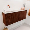 Mondiaz JOYA-DLUX 100cm toiletmeubel - kleur Ruby - Wastafel FAYE positie Links Zonder kraangat kleur Nata. SW1425451