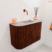 Mondiaz JOYA-DLUX 63.2cm toiletmeubel - ronding links en rechts kleur Ruby - Wastafel FAYE positie Midden Zonder kraangat kleur Glace. SW1423600