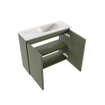 MONDIAZ TURE-DLUX Meuble toilette - 60cm - Army - EDEN - vasque Ostra - position droite - sans trou de robinet SW1104712