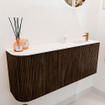 Mondiaz JOYA 101.6cm toiletmeubel - ronding links kleur Walnut - Wastafel FAYE positie Rechts 1 kraangat kleur Talc. SW1421339