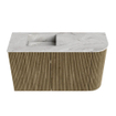 Mondiaz JOYA-DLUX 71.6cm toiletmeubel - ronding rechts kleur Dusk - Wastafel FAYE positie Links Zonder kraangat kleur Glace. SW1423178