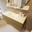 Mondiaz VICA-DLUX Ensemble de meuble de salle de bain - 120cm - meuble sous-vasque oro - 2 tiroirs - lavabo encastré cloud milieu - 1 trou de robinet - version haute de 60cm - ostra SW1085669