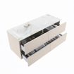 MONDIAZ VICA-DLUX Ensemble meuble de salle de bains - 120cm - meuble bas linen - 4 tiroirs - lavabo encastré cloud gauche - 1 trou de robinet - version haute 60cm - frape SW1088998