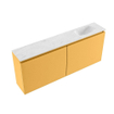 MONDIAZ TURE-DLUX Meuble WC 120 cm Ocher. Lavabo EDEN Opalo position droite. Sans trou de robinet. SW1104410