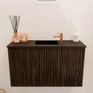 Mondiaz JOYA 70cm toiletmeubel - kleur Walnut - Wastafel FAYE positie Midden 1 kraangat kleur Urban. SW1421334