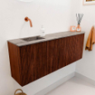 Mondiaz JOYA-DLUX 111.6cm toiletmeubel - ronding rechts kleur Ruby - Wastafel FAYE positie Links Zonder kraangat kleur Oza. SW1425547
