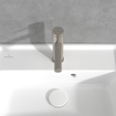 Villeroy & Boch Loop & Friends Eengreeps wastafelkraan - verhoogd - Matt Brushed Nickel (RVS) SW974160