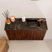 Mondiaz JOYA-DLUX 70cm toiletmeubel - kleur Ruby - Wastafel FAYE positie Rechts 1 kraangat kleur Lava. SW1423615