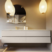 MONDIAZ VICA-DLUX Ensemble meuble de salle de bains - 200cm - sous-meuble linen - 4 tiroirs - lavabo encastré cloud gauche - 1 trou de robinet - version haute 60cm - frape SW1088991