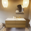 MONDIAZ VICA-DLUX Ensemble de meuble de salle de bains - 130cm - meuble bas oro - 4 tiroirs - lavabo encastré cloud à droite - 1 trou de robinet - version haute 60cm - glace SW1088282