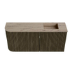 Mondiaz JOYA-DLUX Meuble de salle de bains 91,6cm - arrondi gauche couleur Shadow - Vasque FAYE position Droite 1 trou de robinet couleur Arena. SW1424843