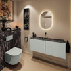 MONDIAZ TURE-DLUX Meuble toilette - 120cm - Greey - EDEN - vasque Lava - position centrale - sans trou de robinet SW1103844