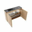 MONDIAZ TURE-DLUX Meuble toilette - 80cm - Washed Oak - EDEN - vasque Lava - position gauche - 1 trou de robinet SW1104108