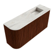 Mondiaz JOYA-DLUX Meuble de salle de bains 81.6cm - arrondi gauche couleur Ruby - Vasque FAYE position Droite Sans trou de robinet couleur Ostra. SW1423806