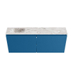 MONDIAZ TURE-DLUX Meuble toilette - 120cm - Jeans - EDEN - vasque Glace - position gauche - sans trou de robinet SW1103338