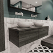 ENSEMBLE DE MEUBLE MONDIAZ LUSH - 120 cm - 2 tiroirs - lavabo BARCO - 2 lavabos - 0 trous de robinet - anthracite SW409692