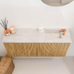 Mondiaz JOYA-DLUX 90cm meuble de salle de bains avec WC - couleur Oak - Vasque FAYE position Droite 1 trou de robinet couleur Ostra. SW1422242