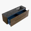 Mondiaz CIRO-DLUX Meuble de salle de bains - 160x45x50cm - Lavabo en solid surface Lava - 1 vasque à droite - 1 trou de robinet - 4 tiroirs - Dusk SW1533049