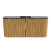 Mondiaz JOYA-DLUX 93.2cm toiletmeubel - ronding links en rechts kleur Oak - Wastafel FAYE positie Midden 1 kraangat kleur Lava. SW1422097