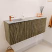 Mondiaz JOYA-DLUX 100cm meuble de salle de bains - couleur Dusk - Vasque FAYE position Gauche 1 trou de robinet couleur Glace. SW1423160