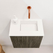 Mondiaz JOYA 40cm toiletmeubel - kleur Shadow - Wastafel FAYE positie Rechts Zonder kraangat kleur Talc. SW1421380