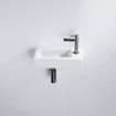 FugaFlow Efficiente Pietra Ensemble de fontaine - 37,5x18,5x9cm - céramique - trou de robinet à droite - robinet de fontaine gunmetal - bouchon de vidange - siphon abaissé - Blanc brillant SW1442192