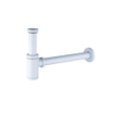 QeramiQ Fuente Ensemble lave-mains - 40x21.5x12cm - droit - lisse - demi-rond - 1 trou de robinet - céramique - robinet lave-mains blanc mat - bonde - siphon abaissé - blanc mat SW1419344