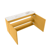 MONDIAZ TURE-DLUX Meuble toilette - 100cm - Ocher - EDEN - vasque Frappe - position droite - sans trou de robinet SW1102895