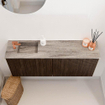 Mondiaz JOYA-DLUX 100cm toiletmeubel - kleur Walnut - Wastafel FAYE positie Links 1 kraangat kleur Oza. SW1424576