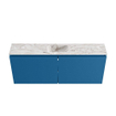 MONDIAZ TURE-DLUX Meuble toilette - 120cm - Jeans - EDEN - vasque Glace - position centrale - 1 trou de robinet SW1103352