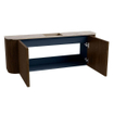 Mondiaz JOYA-DLUX Meuble de toilette 113,2cm - arrondis gauche et droite couleur Noyer - Lavabo FAYE position Milieu Sans trou de robinet couleur Arena SW1424389