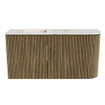 Mondiaz JOYA-DLUX Meuble de salle de bains 81.6cm - arrondi droit couleur Dusk - Vasque FAYE position Gauche Sans trou de robinet couleur Frappe. SW1423107