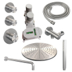 BRAUER Brushed Edition Regendoucheset inbouw - hoofddouche 30cm - Wandarm - inclusief inbouwdeel - gladde knoppen - handdouche Staaf 1 stand - PVD - geborsteld RVS SW538431