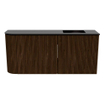 Mondiaz JOYA 91.6cm meuble de salle de bains - arrondi gauche couleur Walnut - Vasque FAYE position Droite Sans trou de robinet couleur Urban. SW1421485