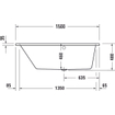 Duravit No.1 baignoire encastrable 150x80/58cm Acrylique Blanc SW723753