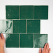 Terravito Viondo carreau mural - 13x13cm - 10mm - Carré - Vert ancien Brillant SW542658