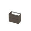 INK Wastafelonderkast - 70x45x65cm - 2 lades - greeploos - MDF lak - Mat beton groen SW693254