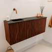 Mondiaz JOYA-DLUX Meuble de salle de bains 100cm - couleur Ruby - Lavabo FAYE position Gauche Sans trou de robinet couleur Lava SW1423638