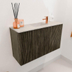 Mondiaz JOYA-DLUX Meuble de salle de bains 70cm - couleur Shadow - Vasque FAYE position Milieu 1 trou de robinet couleur Ostra. SW1422997