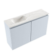 MONDIAZ TURE-DLUX Meuble toilette - 80cm - Clay - EDEN - vasque Ostra - position gauche - sans trou de robinet SW1104788