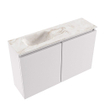 MONDIAZ TURE-DLUX Meuble toilette - 80cm - Cale - EDEN - vasque Frappe - position gauche - 1 trou de robinet SW1102658