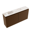 MONDIAZ TURE-DLUX Meuble toilette - 100cm - Rust - EDEN - vasque Frappe - position gauche - sans trou de robinet SW1103001