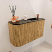 Mondiaz JOYA-DLUX 71.6cm toiletmeubel - ronding links kleur Oak - Wastafel FAYE positie Rechts 1 kraangat kleur Lava. SW1422116