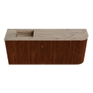 Mondiaz JOYA-DLUX Meuble de toilette 101,6cm - arrondi droit couleur Ruby - Vasque FAYE position Gauche Sans trou de robinet couleur Arena SW1425321