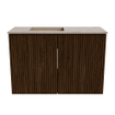 Mondiaz JOYA-DLUX 60cm toiletmeubel - kleur Walnut - Wastafel FAYE positie Links Zonder kraangat kleur Arena. SW1424329